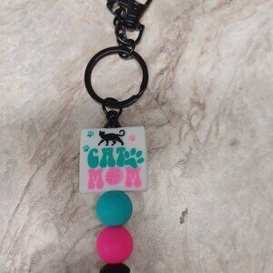 "Cat Mom" Keychain